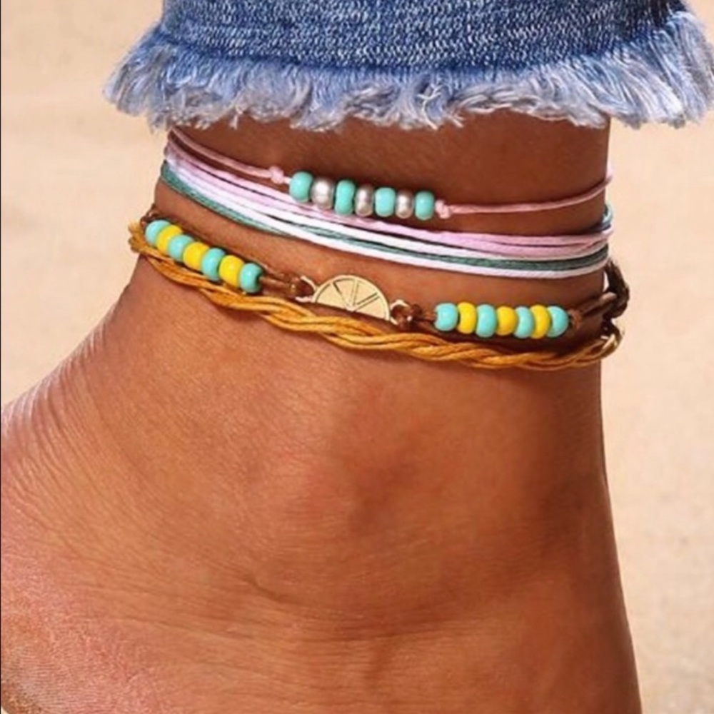 π 5/$35 || Sweet π Slice + Strings Anklet Set - Picture 1 of 7
